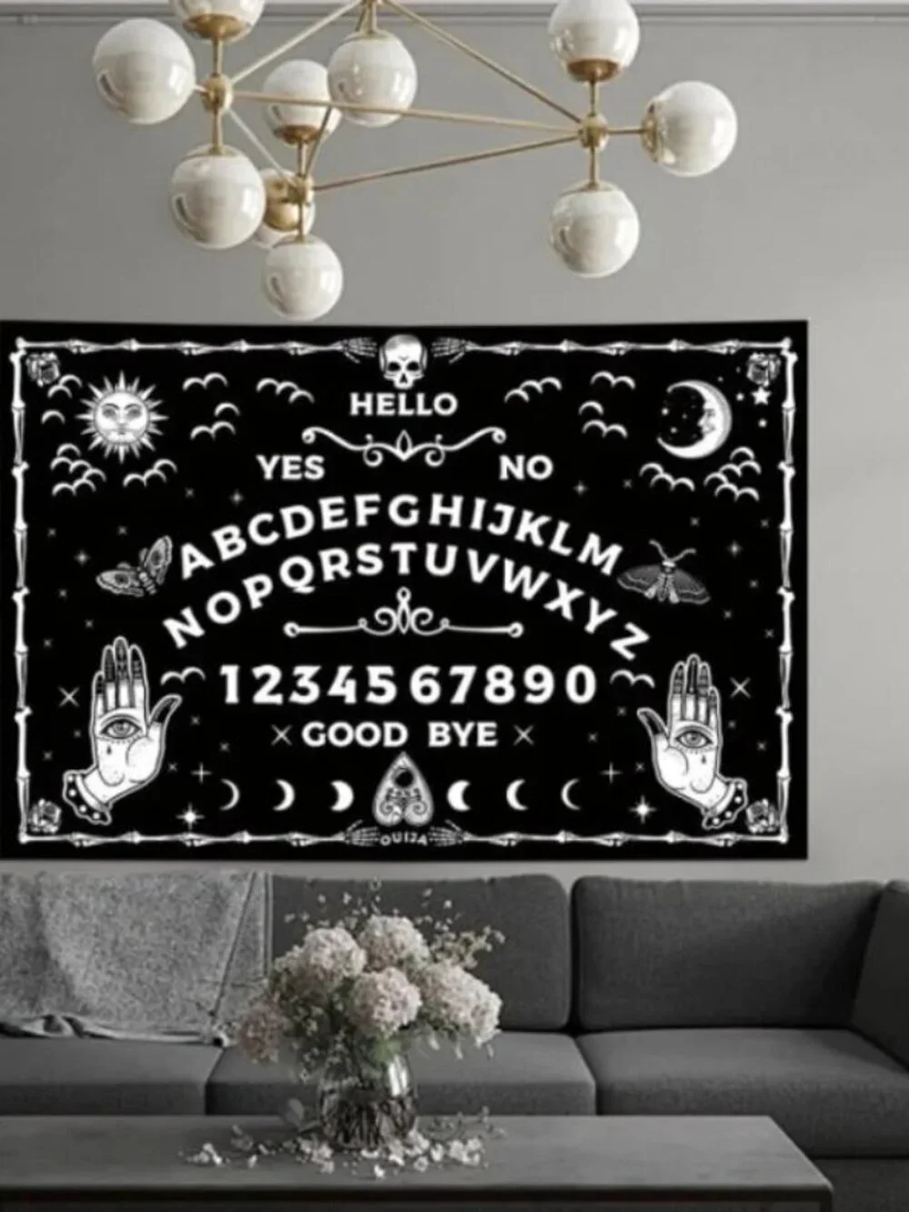 24x36 Inch Gothic Ouija Board Tapestry Witchy Spiritual Wall Hanging